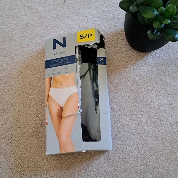 Natori Underwear 8 Pack Black Panties Size Small New Hi Cut Briefs - Picture 1 of 11